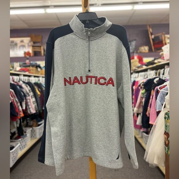 NEW 2X Nautica gray blue sweatshirt